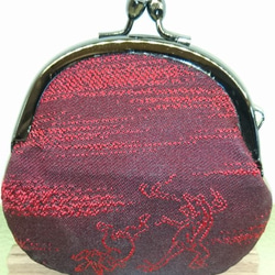 絹織物西陣織　2.6寸　鳥獣戯画金糸　裏赤 3枚目の画像