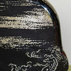 絹織物西陣織　3.3寸　鳥獣戯画銀糸　裏赤 1枚目の画像