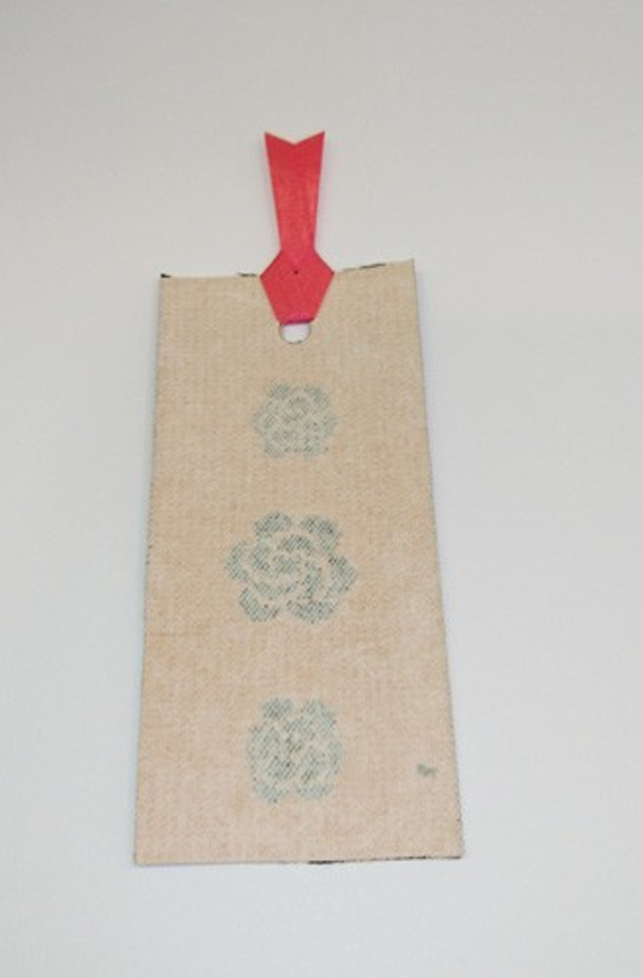 絹織物西陣織しおり　お花（グレー地） 3枚目の画像