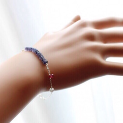 アイオライト*ルベライトのsilverbracelet*** 4枚目の画像