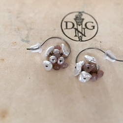 brownmoonstone＊pearl＊pierce 1枚目の画像