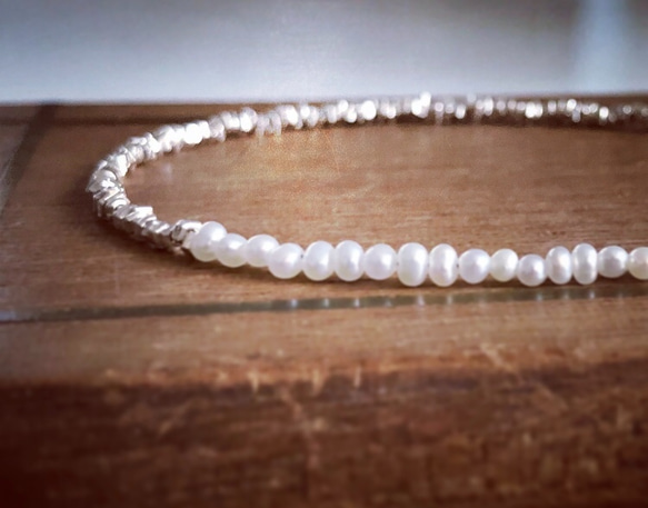 karen silver*pearl*bracelet 1枚目の画像