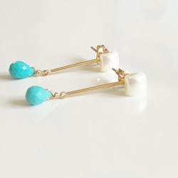 pearl*arizona turquoise*pierce 2枚目の画像