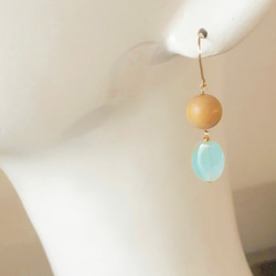 【1点もの】Sandalwood*blue opal*pierce 3枚目の画像