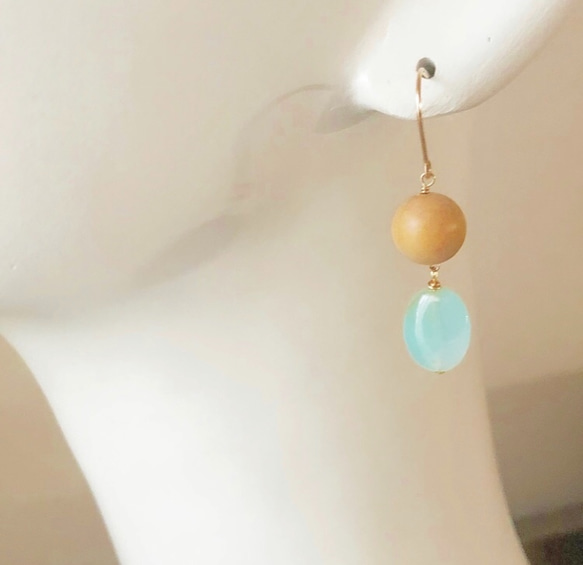 【1点もの】Sandalwood*blue opal*pierce 3枚目の画像