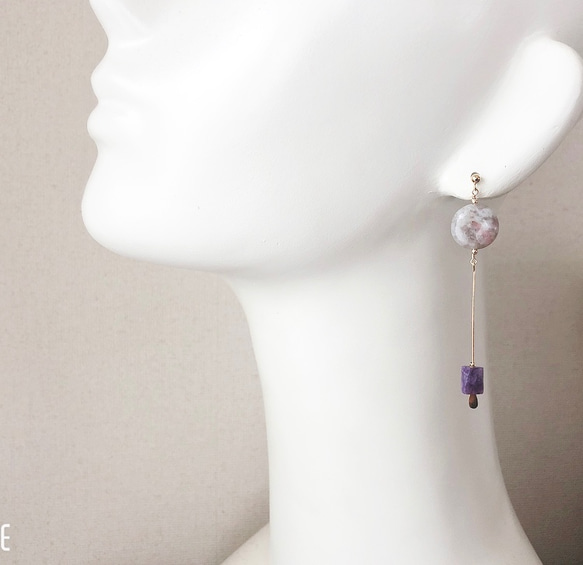 lepidolite*charoite*pierce 3枚目の画像