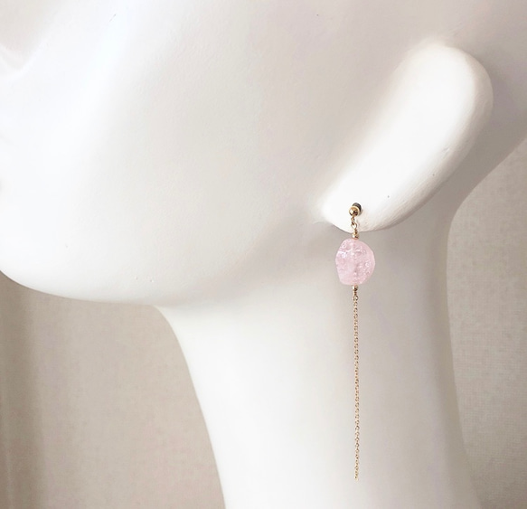 桜色*morganite*pierce 3枚目の画像