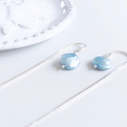 sky blue pearl*silver pierce 1枚目の画像