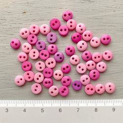 20000：50個　ドールサイズのミニボタン ピンク系ミックス　ドールボタン 3枚目の画像