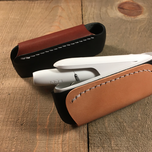 注目の福袋をピックアップ！ 手縫い IQOS3 ブラック×ナチュラル 本革 DUOケース IQOS3 その他
