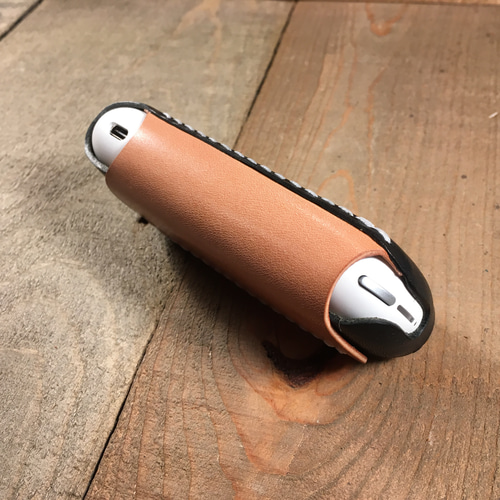 手縫い IQOS3 IQOS3 DUOケース 本革 ブラック×ナチュラル