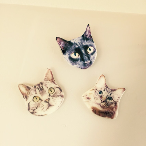 プラバンレジン✴︎猫ブローチ ブローチ やさ 通販 3738300｜Creema