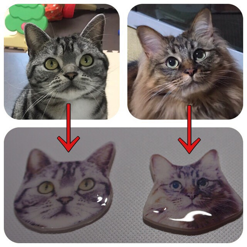 プラバンレジン✴︎猫ブローチ ブローチ やさ 通販 3738300｜Creema