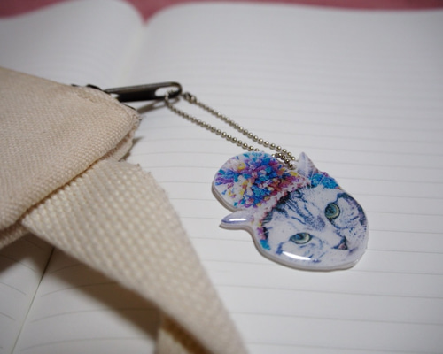 MK様お取り置きです。Ｎｏ．740 ペンダント キーホルダー レジン 猫 29b1e7b4d7cd8559c1c037bcee72e8