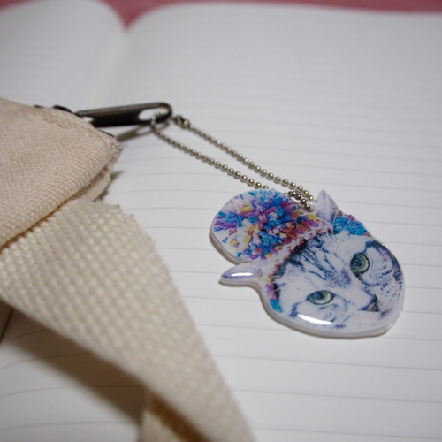 プラバンレジン✴︎猫キーホルダー レジン・樹脂 やさ 通販