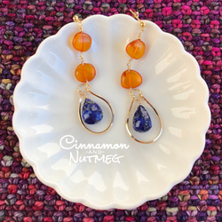 wa】ボルダーオパールとブラックスピネルのピアス ピアス（スタッド