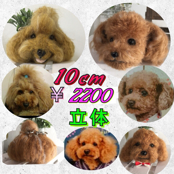 オーダーメイド】羊毛フェルト 立体顔だけキーホルダー 羊毛フェルト