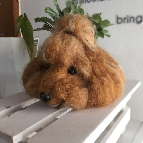 オーダーメイド】羊毛フェルト 立体顔だけキーホルダー 羊毛フェルト