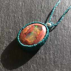 オパール・ペリドットのマクラメネックレス オパール・ペリドットのマクラメネックレス ムーンストーン