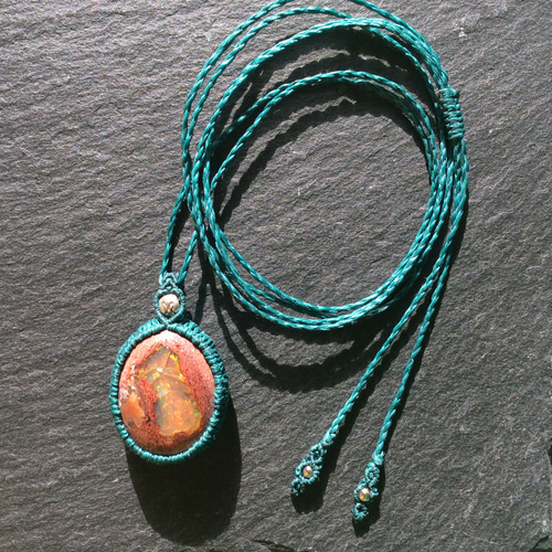 カンテラオパールマクラメネックレス・*☽:゜・⋆。月映えの実り・*☽:゜・⋆ カンテラオパールマクラメネックレス・*☽:゜・⋆。月映えの実り