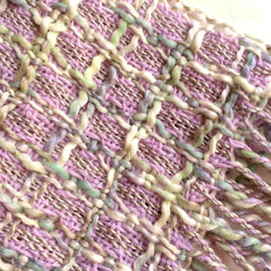 ナンシーコ〜手織りのスカーフ織り格子シリーズ - 紫の花の路地、レーン-A293 4枚目の画像