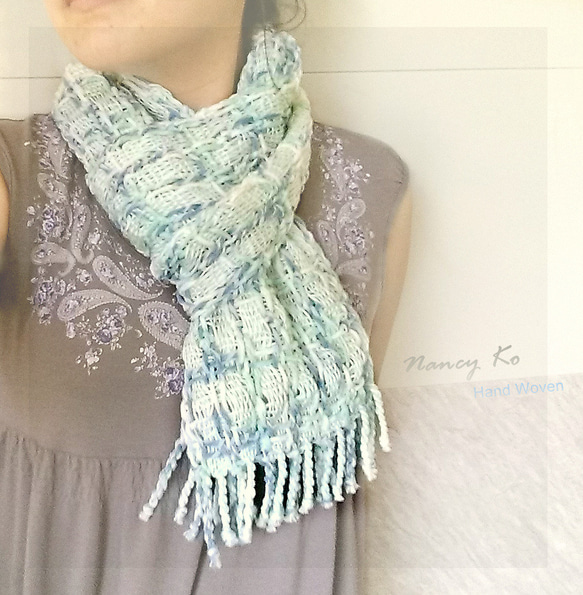 Nancy Ko手工梭織~格織圍巾系列-芬多精-A295 第1張的照片