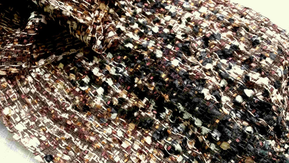 Nancy Ko手工梭織~長寬版寶石光紗巾,香槟墨金-A218 第3張的照片