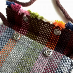 ナンシー・コ手織り綿の携帯電話のバックパック〜 2枚目の画像
