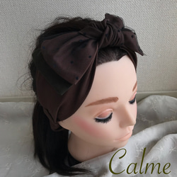 ドットチュールリボンターバン ヘアバンド・ターバン Calme 通販