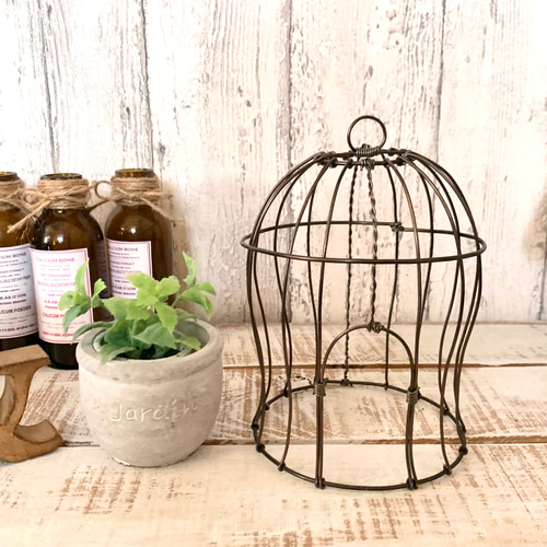 アンティークな鳥かご〜ワイヤーバードケージ ＊ワイヤークラフト