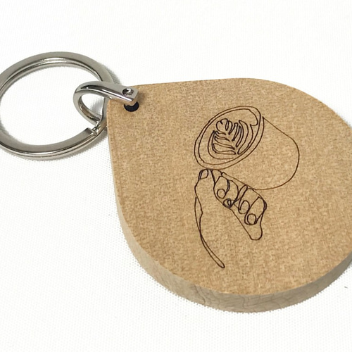 コーヒー好きの方へ カフェイン化学式 カップを持つ手（一筆書  