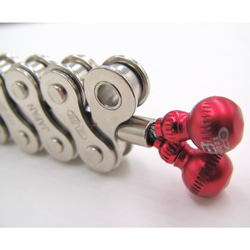 Bike Chain Keychain with calabash brake wire end-cap red 第3張的照片