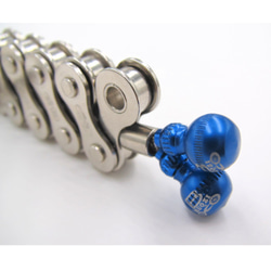 Bike Chain Keychain with calabash brake wire end-cap blue 第3張的照片