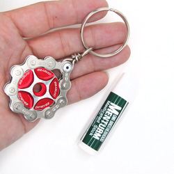 Bike Chain Key Chain with Colored Top Cap red 第3張的照片