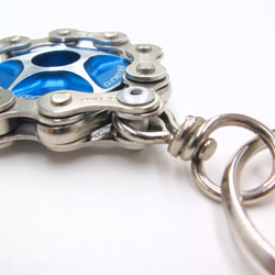 Bike Chain Key Chain with Colored Top Cap blue 第5張的照片