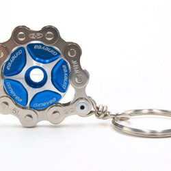 Bike Chain Key Chain with Colored Top Cap blue 第7張的照片