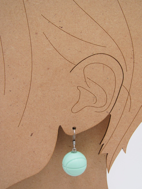 basketball ear ring turquoise 第2張的照片