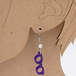 Glasses ear ring purple with acrylic pearl 第2張的照片