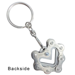 Bike Bicycle Chain Heart-Shape Keychain 第4張的照片