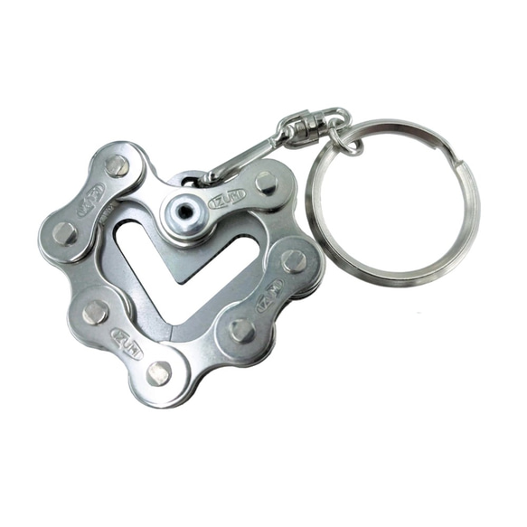 Bike Bicycle Chain Heart-Shape Keychain 第5張的照片