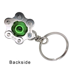 Green Bike Bicycle Chain Hexagon-Shape Keychain 第2張的照片