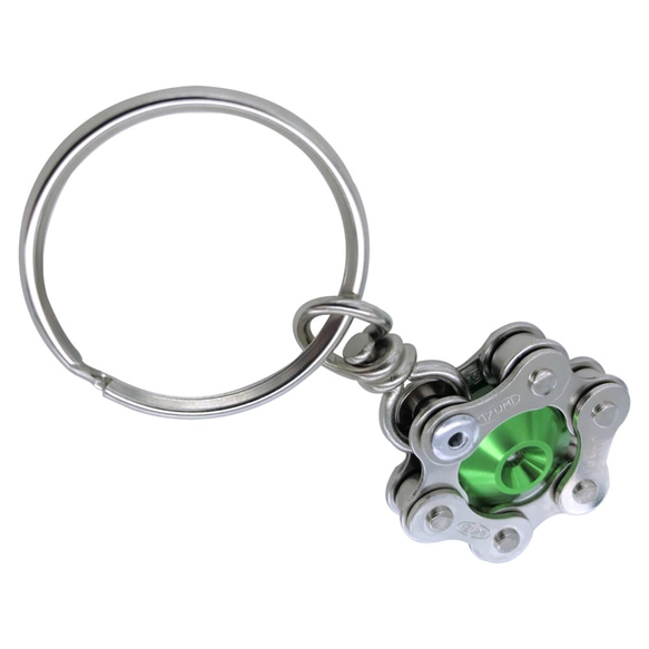 Green Bike Bicycle Chain Hexagon-Shape Keychain 第5張的照片