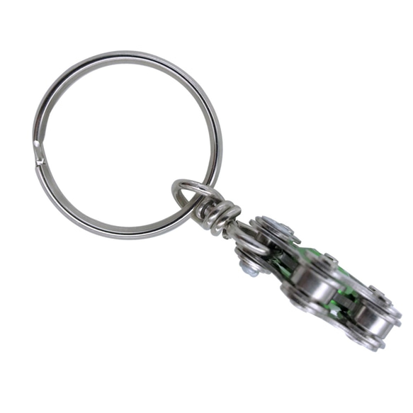 Green Bike Bicycle Chain Hexagon-Shape Keychain 第7張的照片