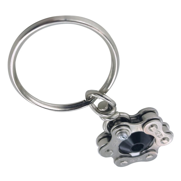 Black Bike Bicycle Chain Hexagon-Shape Keychain 第5張的照片