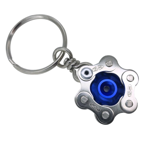 Blue Bike Bicycle Chain Hexagon-Shape Keychain 第1張的照片