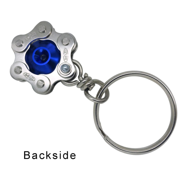 Blue Bike Bicycle Chain Hexagon-Shape Keychain 第2張的照片