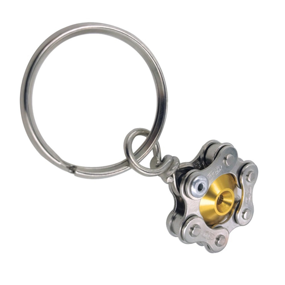 Gold Bike Bicycle Chain Hexagon-Shape Keychain 第5張的照片