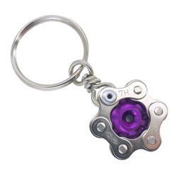 Purple Bike Bicycle Chain Hexagon-Shape Keychain 第1張的照片