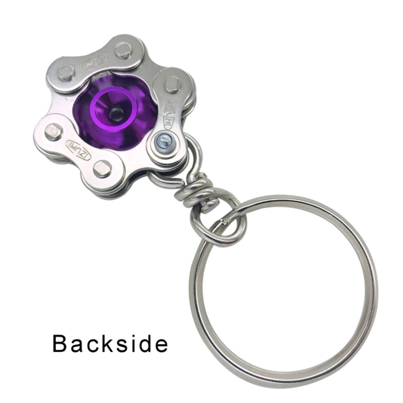 Purple Bike Bicycle Chain Hexagon-Shape Keychain 第2張的照片