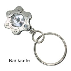 Silver Bike Bicycle Chain Hexagon-Shape Keychain 第2張的照片